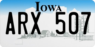 IA license plate ARX507
