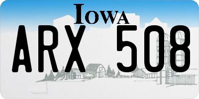 IA license plate ARX508