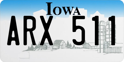 IA license plate ARX511