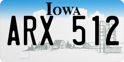 IA license plate ARX512