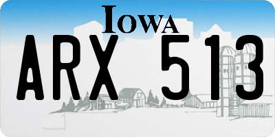 IA license plate ARX513