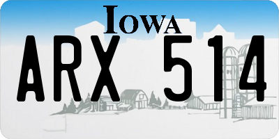 IA license plate ARX514