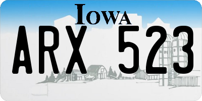 IA license plate ARX523