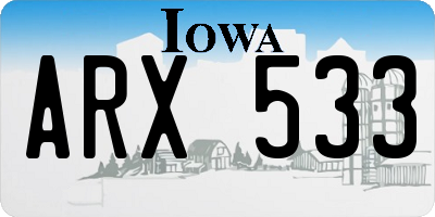 IA license plate ARX533