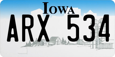 IA license plate ARX534