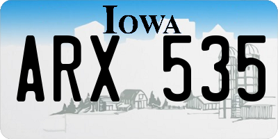 IA license plate ARX535
