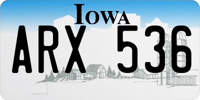 IA license plate ARX536