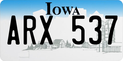 IA license plate ARX537