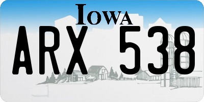 IA license plate ARX538