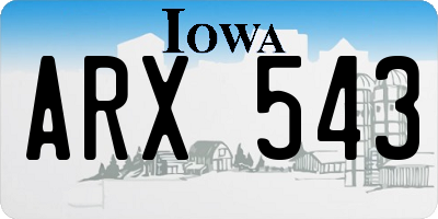IA license plate ARX543