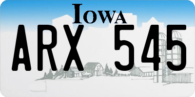IA license plate ARX545