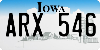 IA license plate ARX546