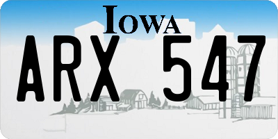 IA license plate ARX547