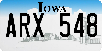 IA license plate ARX548