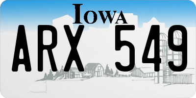 IA license plate ARX549
