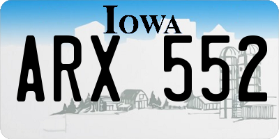IA license plate ARX552