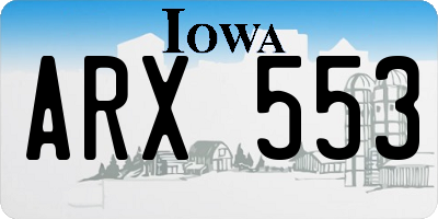 IA license plate ARX553