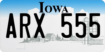 IA license plate ARX555