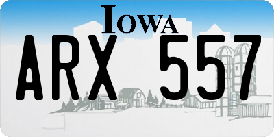 IA license plate ARX557
