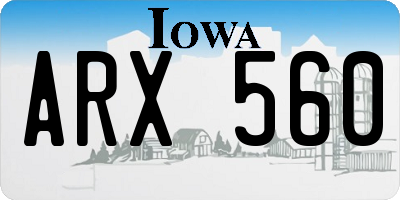 IA license plate ARX560