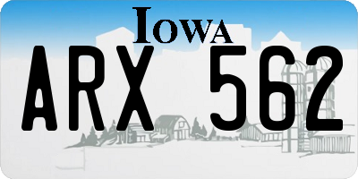 IA license plate ARX562