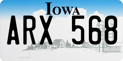 IA license plate ARX568