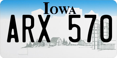 IA license plate ARX570