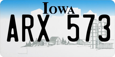 IA license plate ARX573