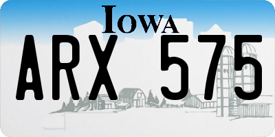 IA license plate ARX575