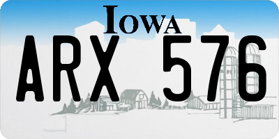 IA license plate ARX576