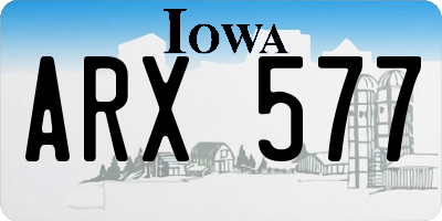 IA license plate ARX577