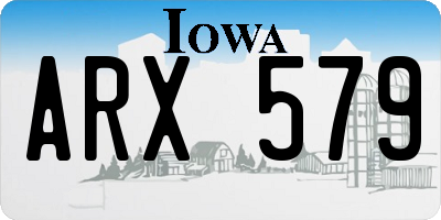 IA license plate ARX579