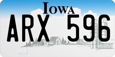 IA license plate ARX596