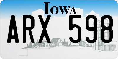 IA license plate ARX598