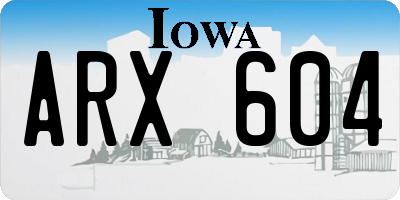 IA license plate ARX604