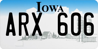 IA license plate ARX606