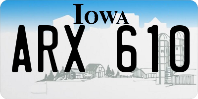 IA license plate ARX610