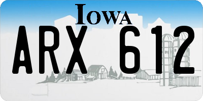 IA license plate ARX612