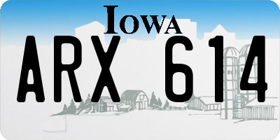 IA license plate ARX614