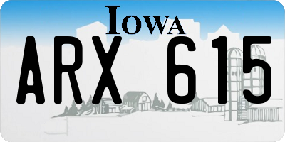 IA license plate ARX615