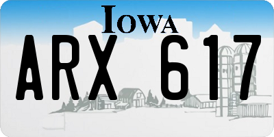 IA license plate ARX617
