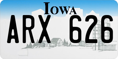IA license plate ARX626