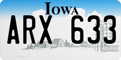 IA license plate ARX633