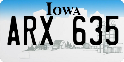 IA license plate ARX635