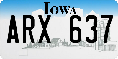 IA license plate ARX637