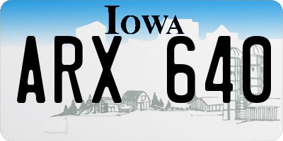 IA license plate ARX640