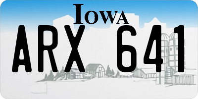 IA license plate ARX641