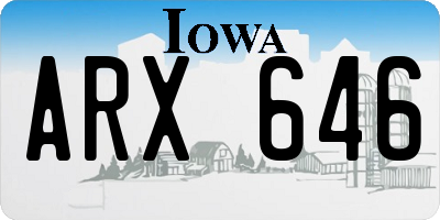 IA license plate ARX646