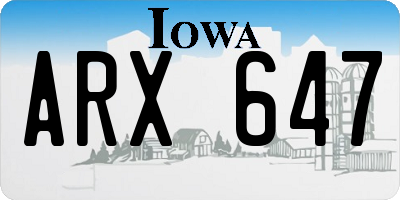 IA license plate ARX647