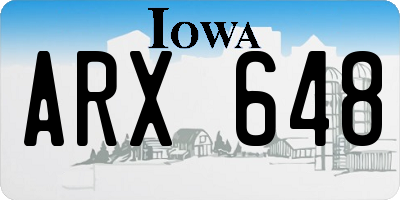 IA license plate ARX648